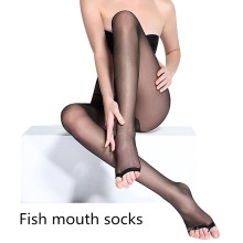 2020 Sexy Fashion Femmes Transparent Peep-Toe Fish Mouth Pantyhose